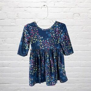 Mila & Rose // Blue Star and Butterfly Quarter Sleeve Twirl Dress
